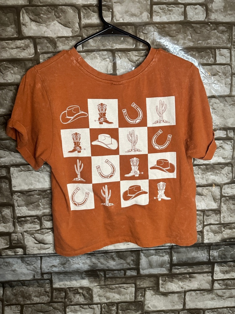 Darling Blue Rust Orange Southwestern Graphic Tee Size Small